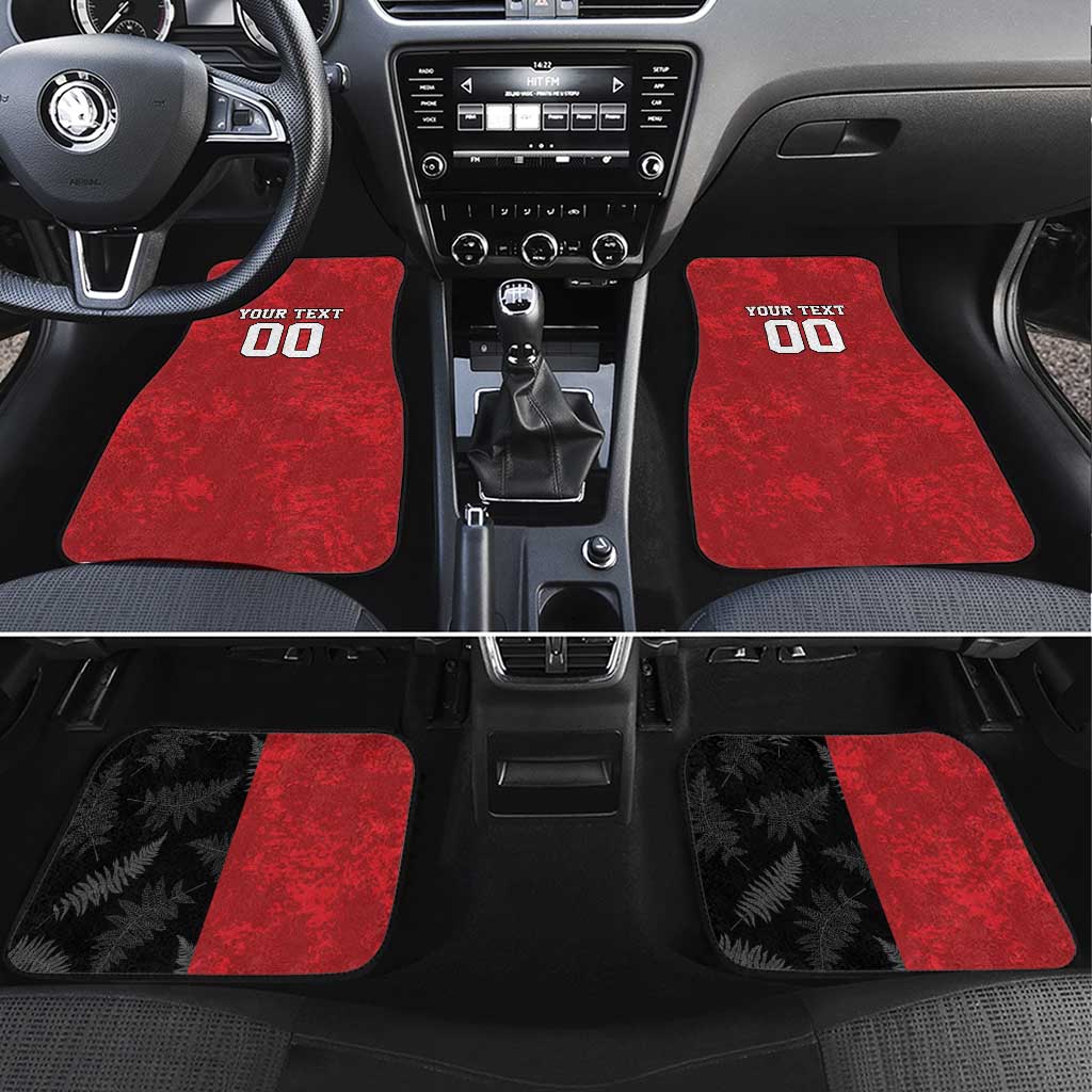 Custom British Lions-AUNZ Car Mats Australia-New Zealand Indigenous Motif LT9 Set 4pcs Red - Polynesian Pride