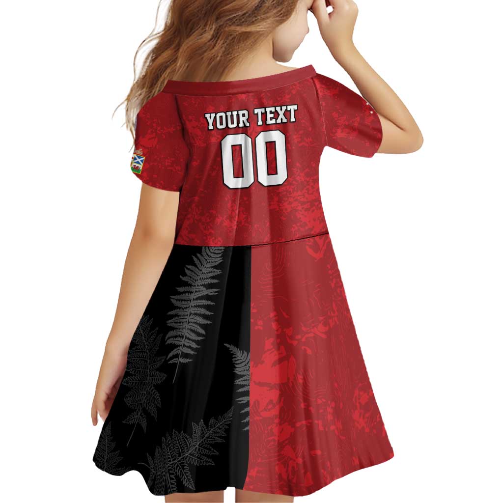 Custom British Lions-AUNZ Family Matching Off Shoulder Short Dress and Hawaiian Shirt Australia-New Zealand Indigenous Motif