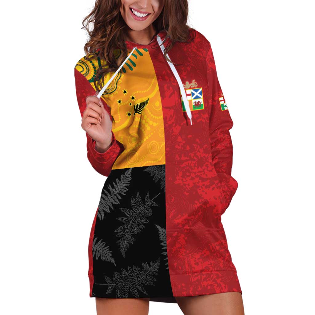 Custom British Lions-AUNZ Hoodie Dress Australia-New Zealand Indigenous Motif