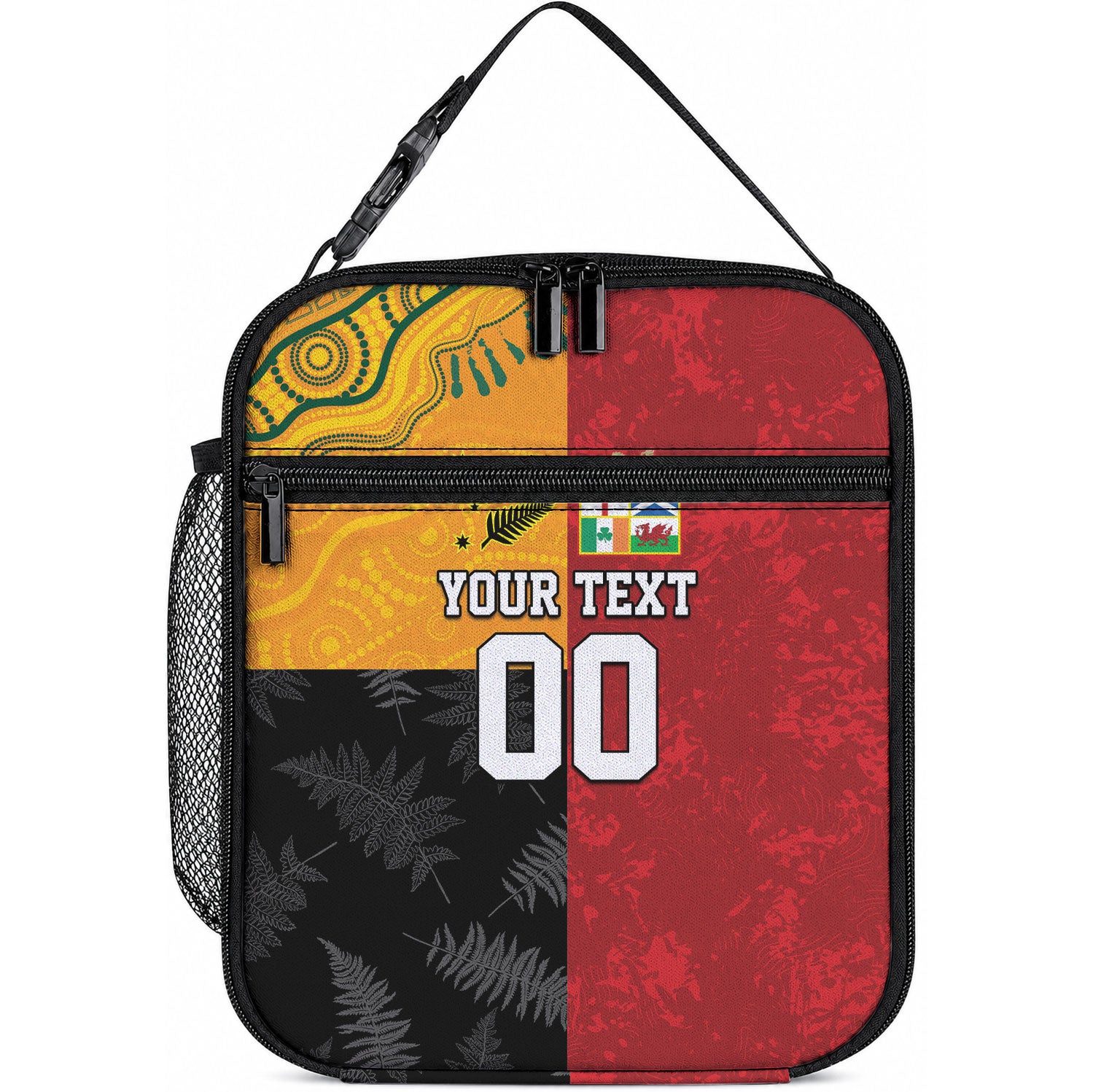 Custom British Lions-AUNZ Lunch Bag Australia-New Zealand Indigenous Motif LT9 10.2 × 8.3 × 4.3 inch Red - Polynesian Pride