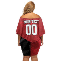 Custom British Lions-AUNZ Off Shoulder Short Dress Australia-New Zealand Indigenous Motif