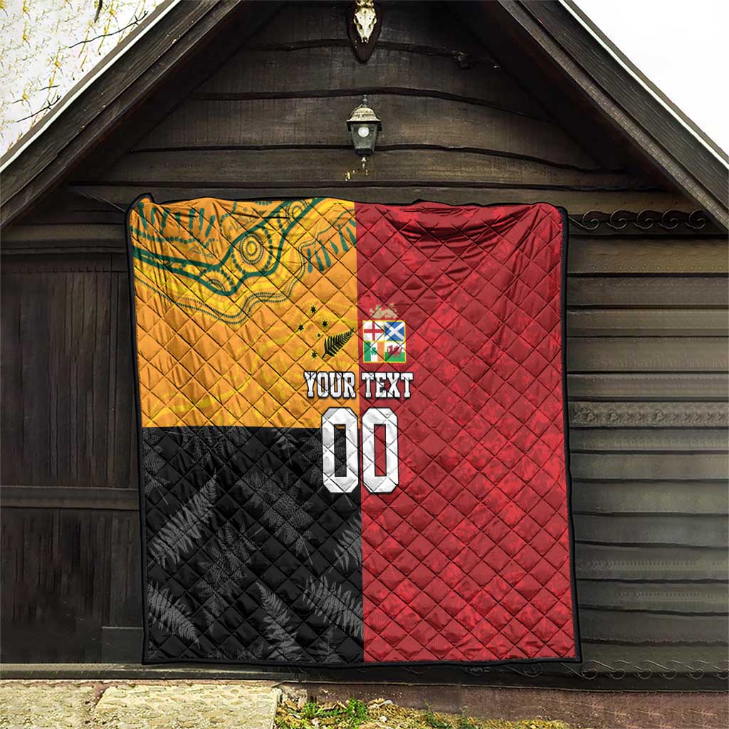 Custom British Lions-AUNZ Quilt Australia-New Zealand Indigenous Motif