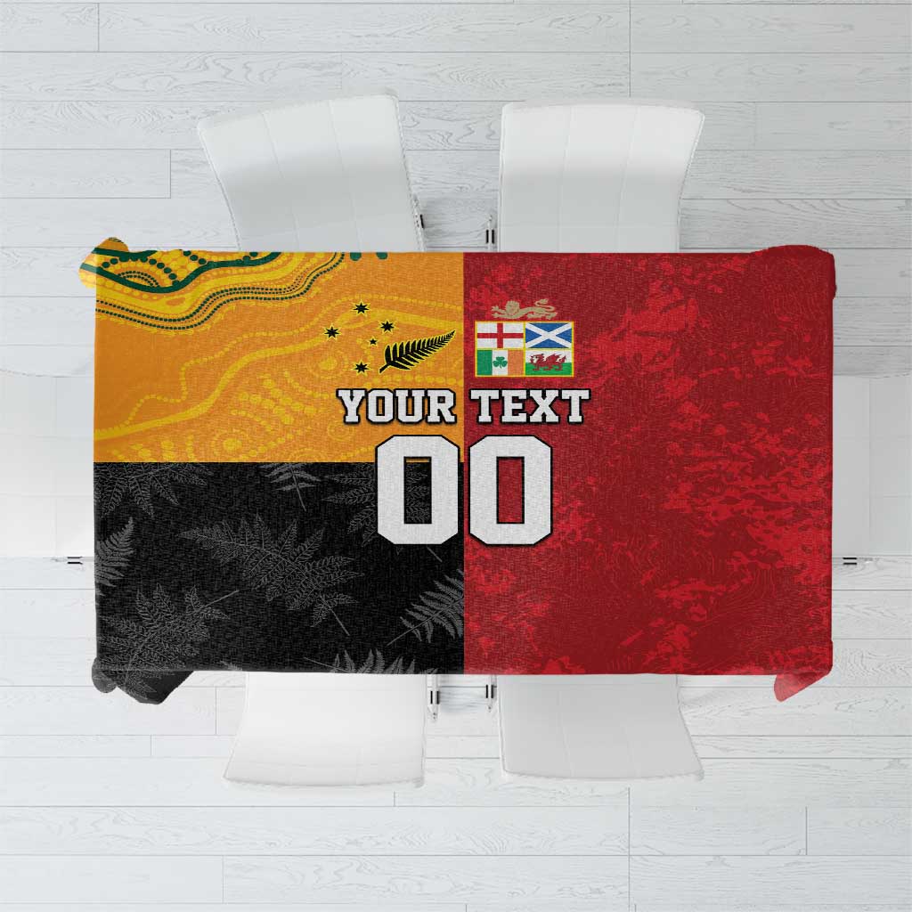 Custom British Lions-AUNZ Tablecloth Australia-New Zealand Indigenous Motif LT9 Red - Polynesian Pride