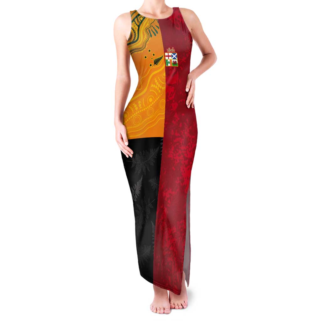 Custom British Lions-AUNZ Tank Maxi Dress Australia-New Zealand Indigenous Motif