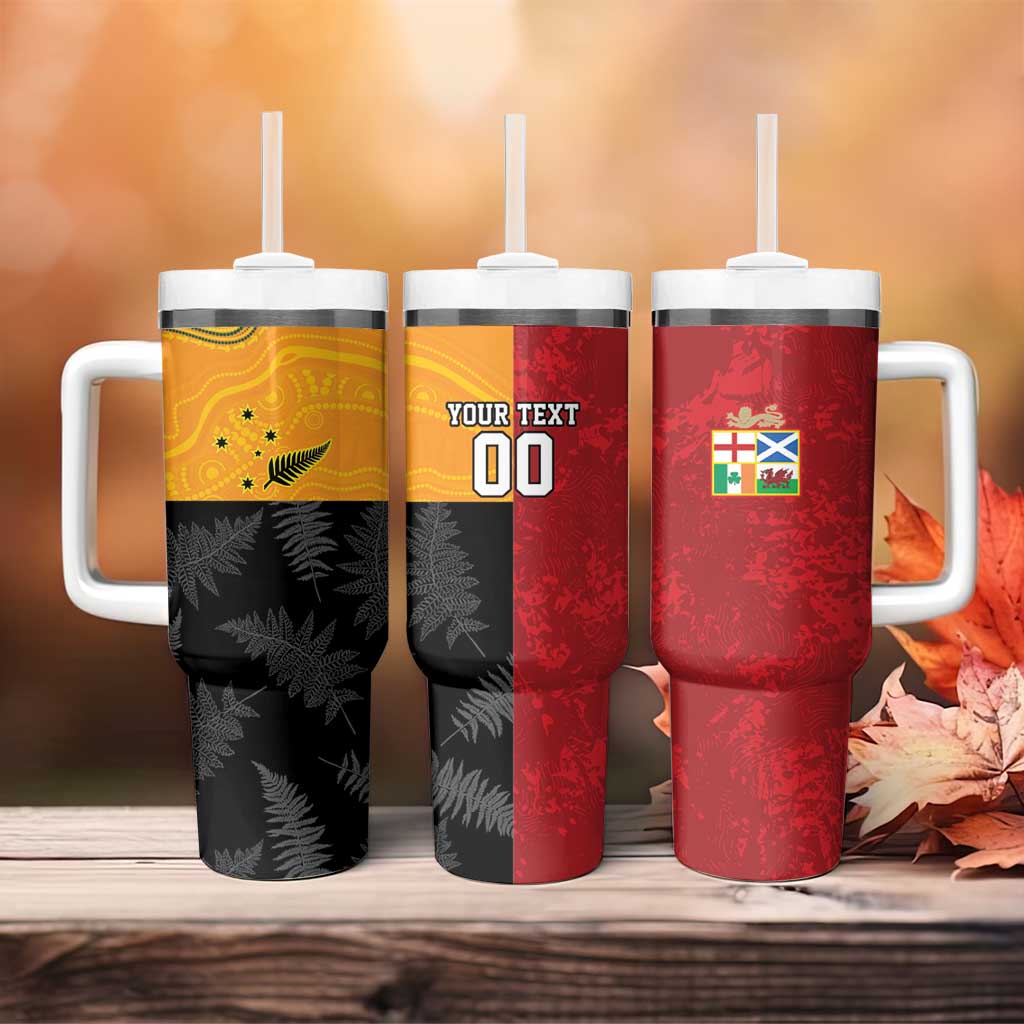 Custom British Lions-AUNZ Tumbler With Handle Australia-New Zealand Indigenous Motif