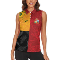 Custom British Lions-AUNZ Women Sleeveless Polo Shirt Australia-New Zealand Indigenous Motif