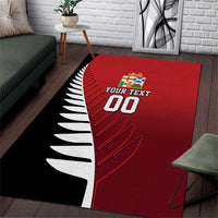 Custom British Lions New Zealand Area Rug Half Black Fern