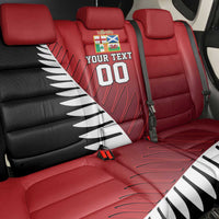 Custom British Lions New Zealand Back Car Seat Cover Half Black Fern