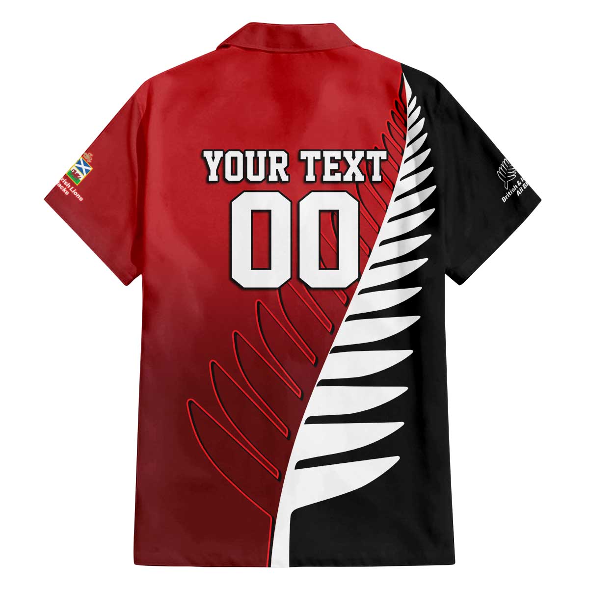Custom British Lions New Zealand Family Matching Off The Shoulder Long Sleeve Dress and Hawaiian Shirt Half Black Fern