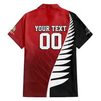 Custom British Lions New Zealand Family Matching Off The Shoulder Long Sleeve Dress and Hawaiian Shirt Half Black Fern