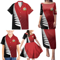 Custom British Lions New Zealand Family Matching Puletasi and Hawaiian Shirt Half Black Fern