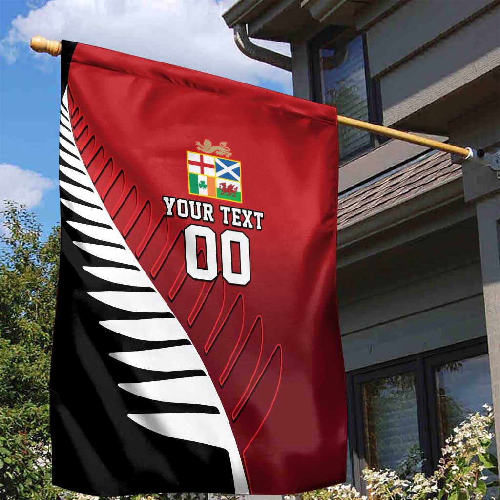 Custom British Lions New Zealand Garden Flag Half Black Fern