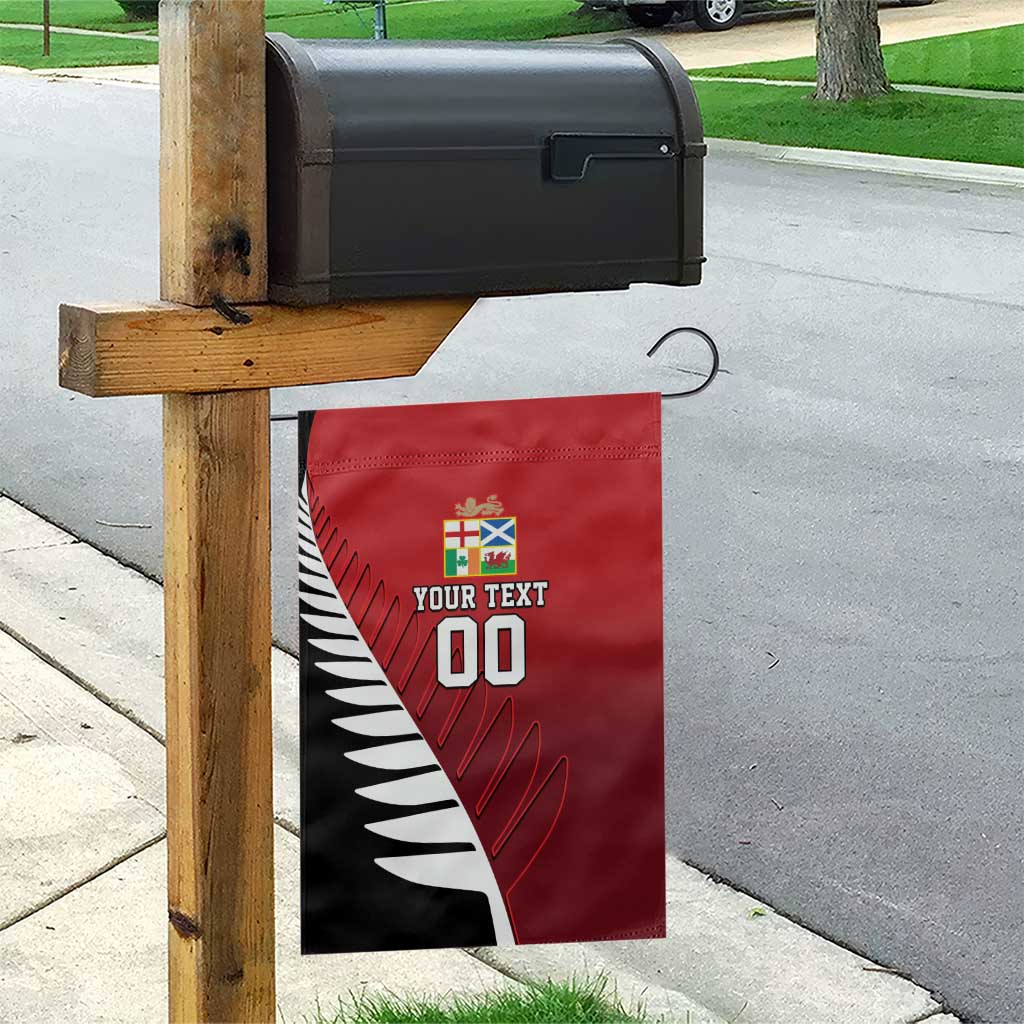 Custom British Lions New Zealand Garden Flag Half Black Fern