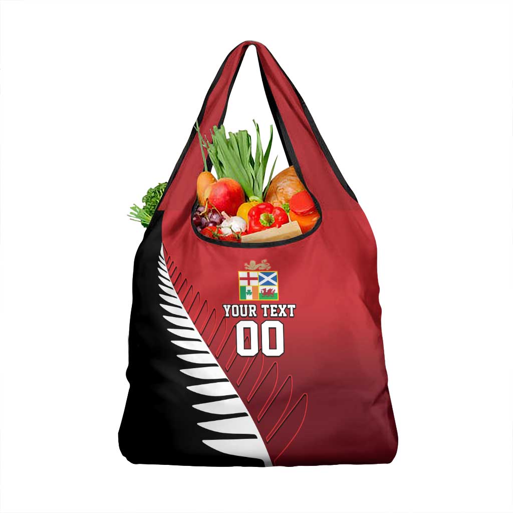 Custom British Lions New Zealand Grocery Bag Half Black Fern LT9 1-pack One Size Red - Polynesian Pride