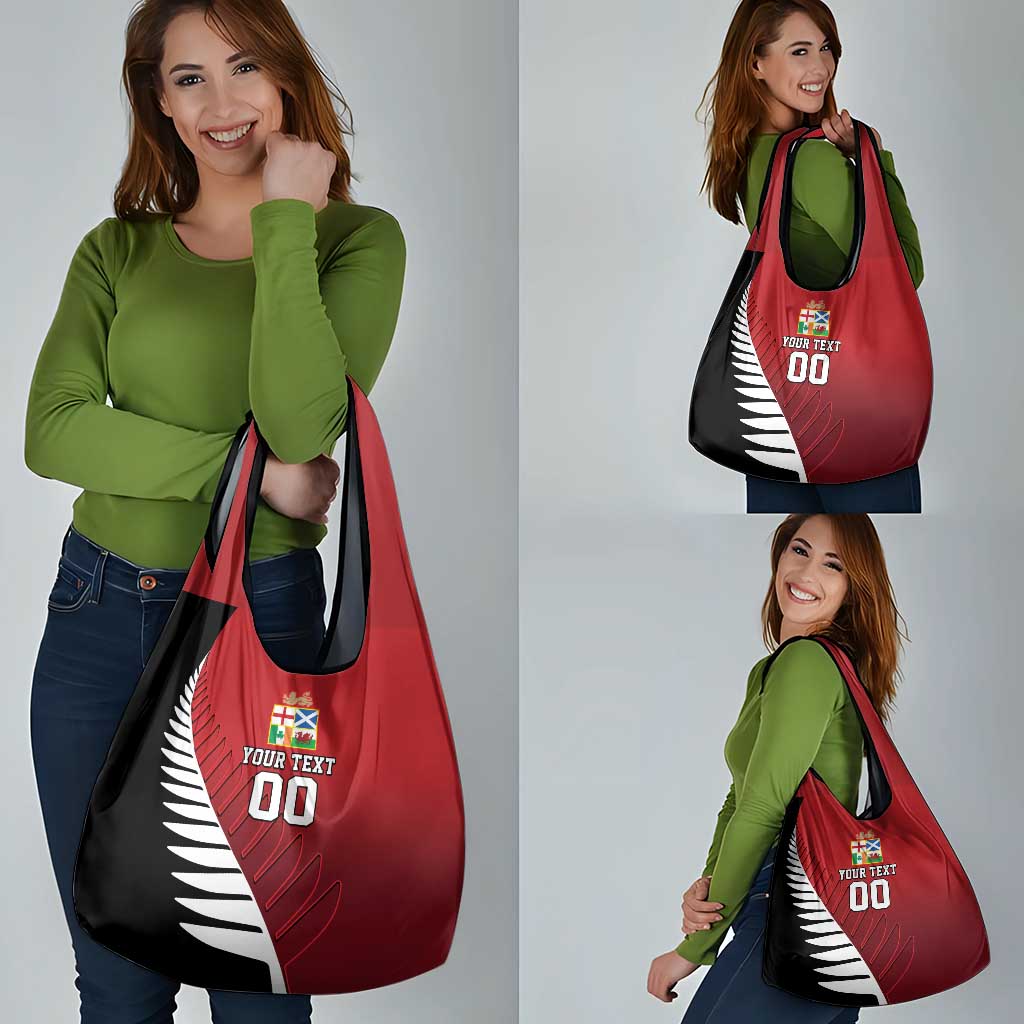 Custom British Lions New Zealand Grocery Bag Half Black Fern LT9 - Polynesian Pride