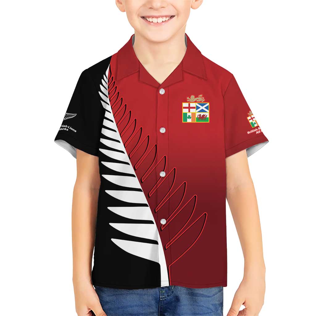 Custom British Lions New Zealand Hawaiian Shirt Half Black Fern LT9 - Polynesian Pride