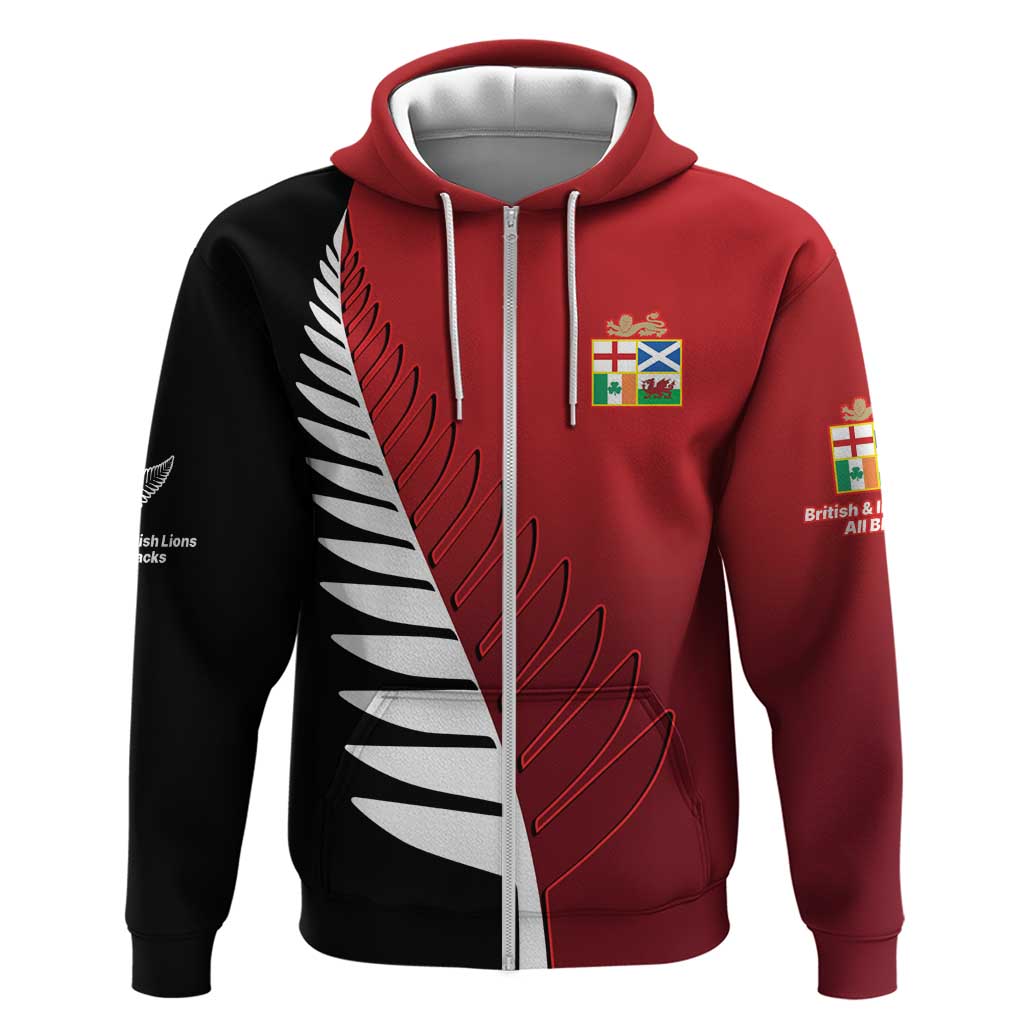 Custom British Lions New Zealand Hoodie Half Black Fern