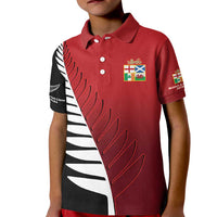 Custom British Lions New Zealand Kid Polo Shirt Half Black Fern