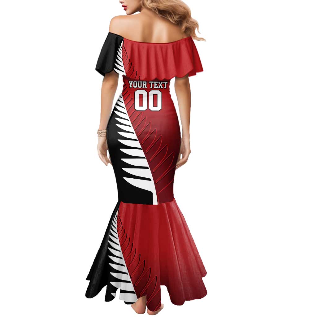 Custom British Lions New Zealand Mermaid Dress Half Black Fern