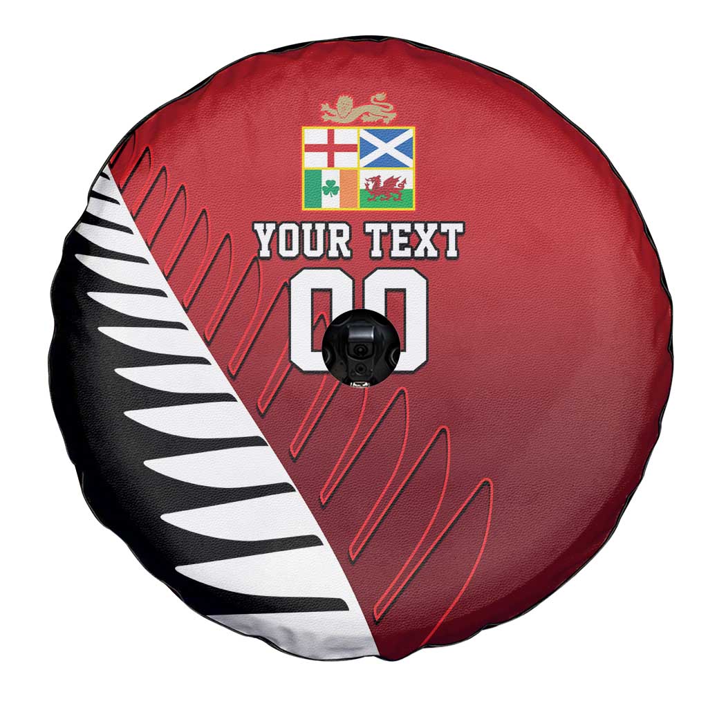 Custom British Lions New Zealand Spare Tire Cover Half Black Fern
