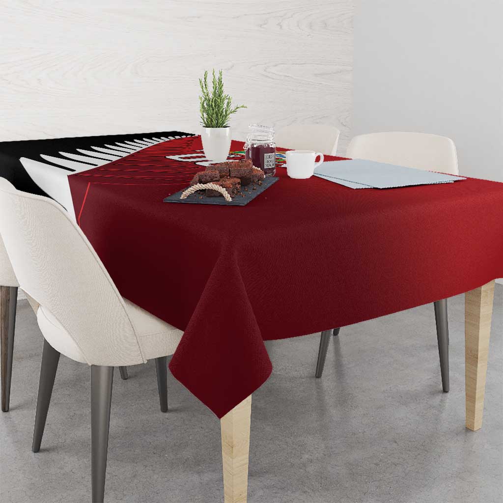 Custom British Lions New Zealand Tablecloth Half Black Fern LT9 - Polynesian Pride