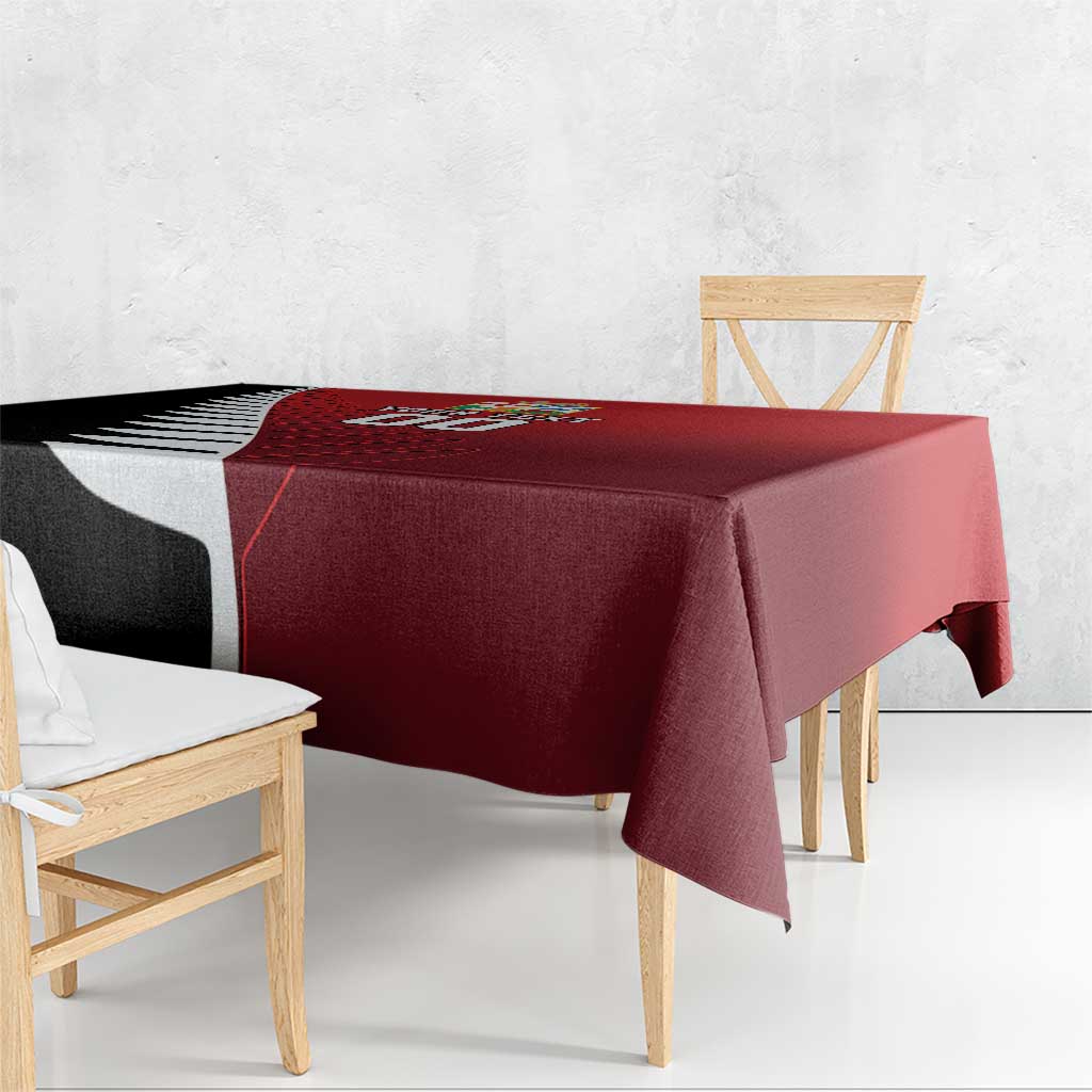 Custom British Lions New Zealand Tablecloth Half Black Fern LT9 - Polynesian Pride