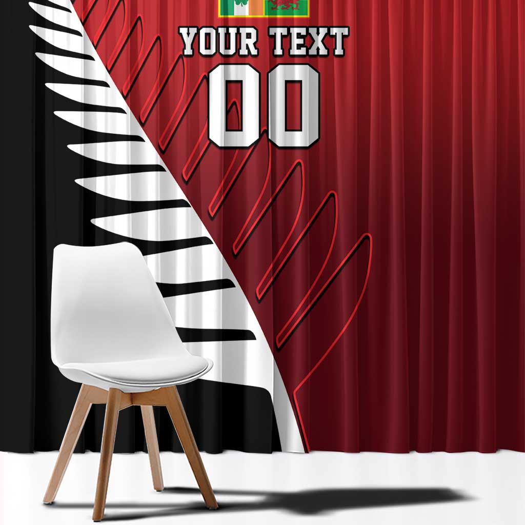 Custom British Lions New Zealand Window Curtain Half Black Fern
