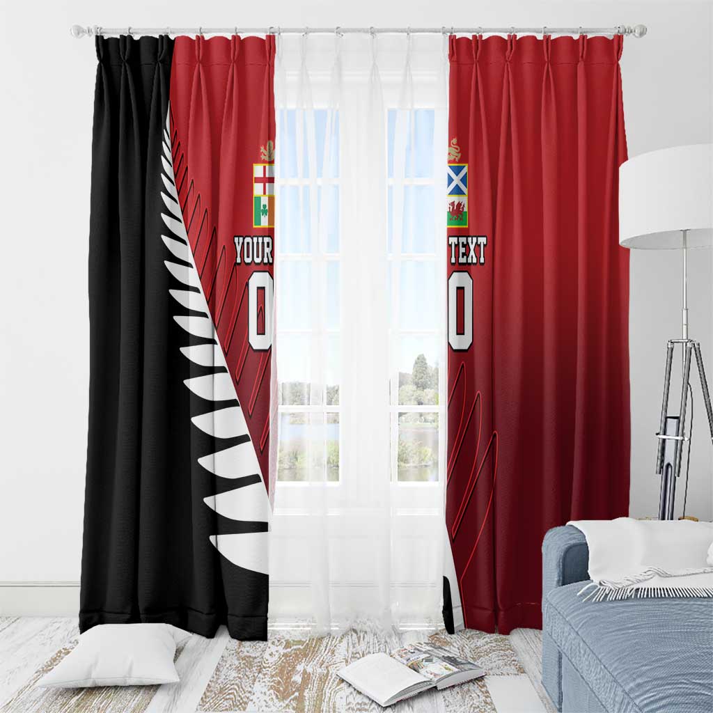 Custom British Lions New Zealand Window Curtain Half Black Fern