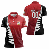 Custom British Lions New Zealand Women Polo Shirt Half Black Fern