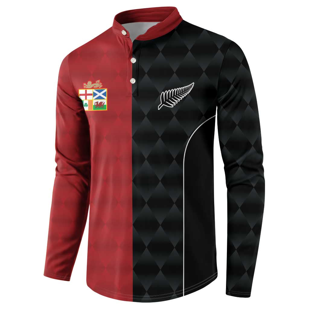 Custom British Lions New Zealand Button Sweatshirt Sporty Style LT9 - Polynesian Pride