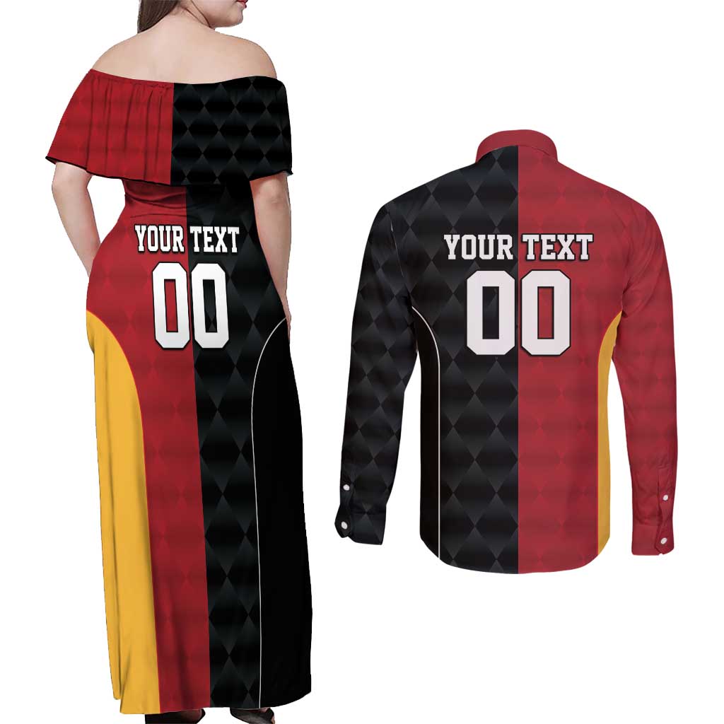 Custom British Lions New Zealand Couples Matching Off Shoulder Maxi Dress and Long Sleeve Button Shirt Sporty Style LT9 - Polynesian Pride