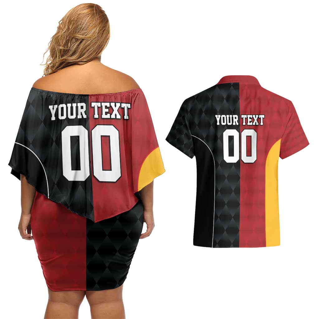 Custom British Lions New Zealand Couples Matching Off Shoulder Short Dress and Hawaiian Shirt Sporty Style