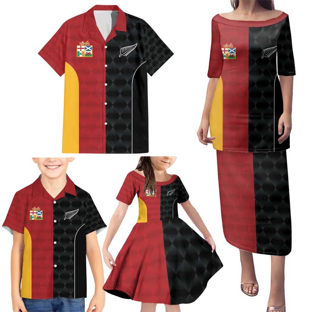 Custom British Lions New Zealand Family Matching Puletasi and Hawaiian Shirt Sporty Style LT9 - Polynesian Pride