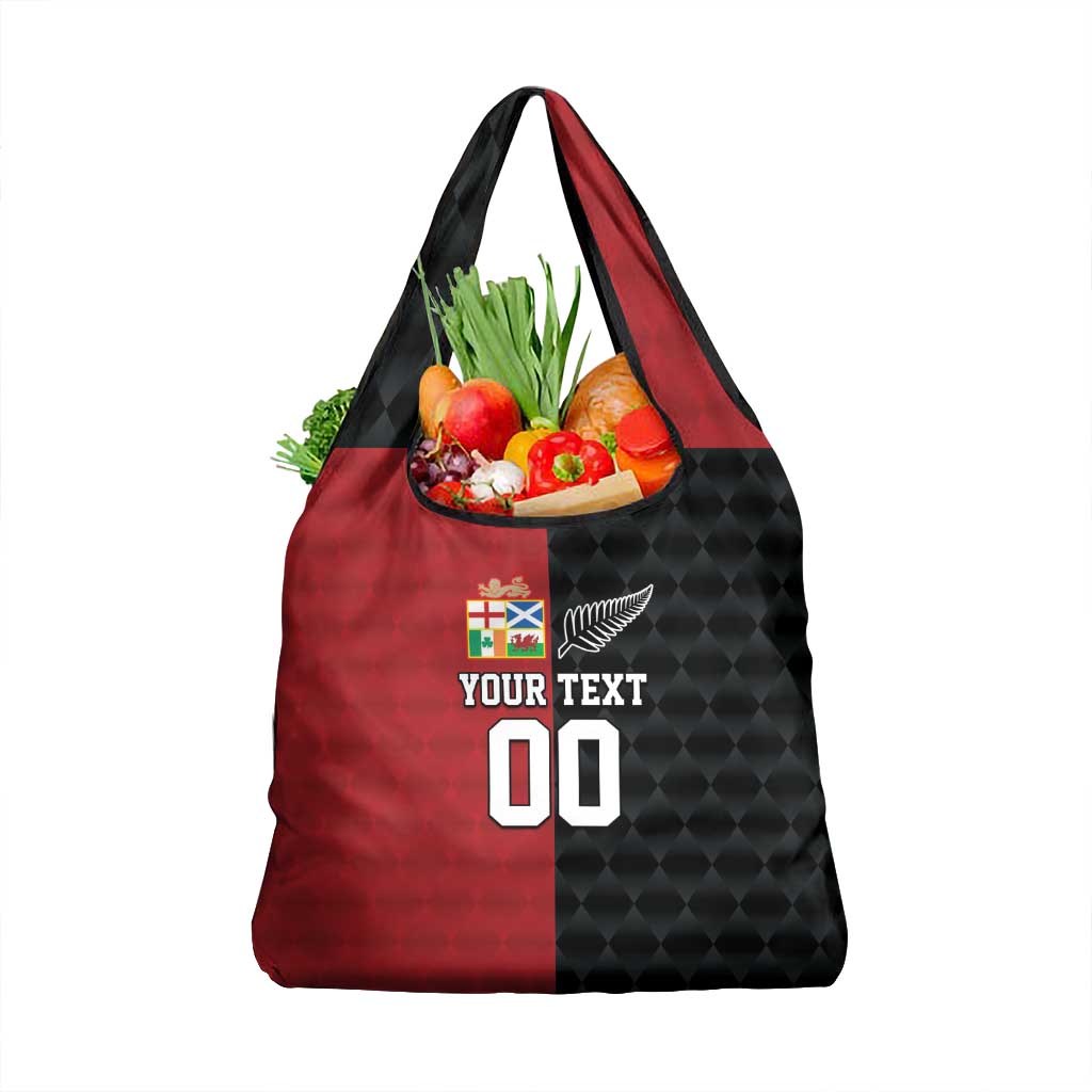 Custom British Lions New Zealand Grocery Bag Sporty Style LT9 1-pack One Size Black - Polynesian Pride