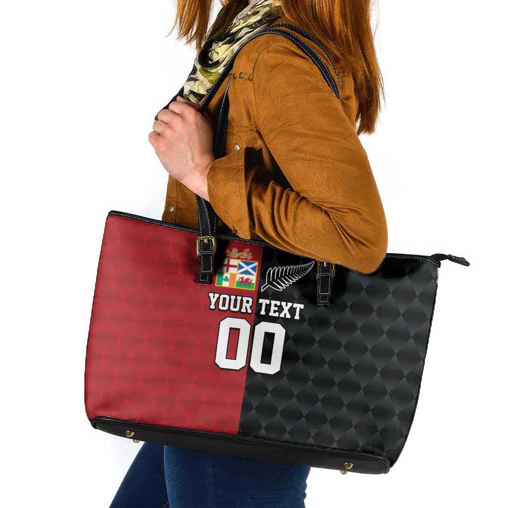 Custom British Lions New Zealand Leather Tote Bag Sporty Style