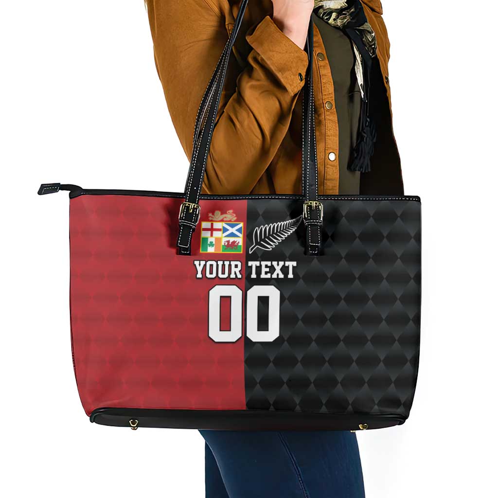 Custom British Lions New Zealand Leather Tote Bag Sporty Style