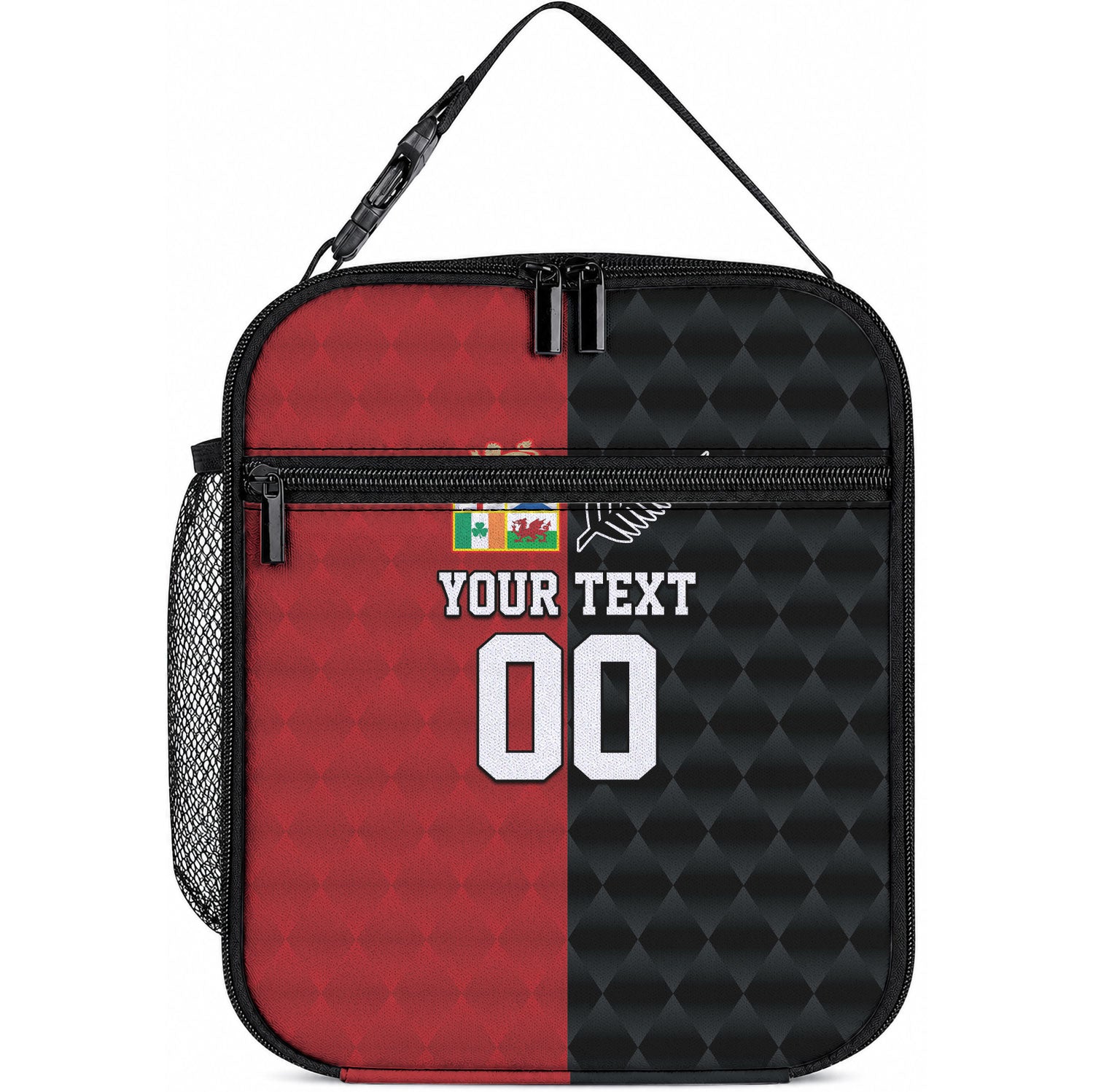 Custom British Lions New Zealand Lunch Bag Sporty Style LT9 10.2 × 8.3 × 4.3 inch Black - Polynesian Pride