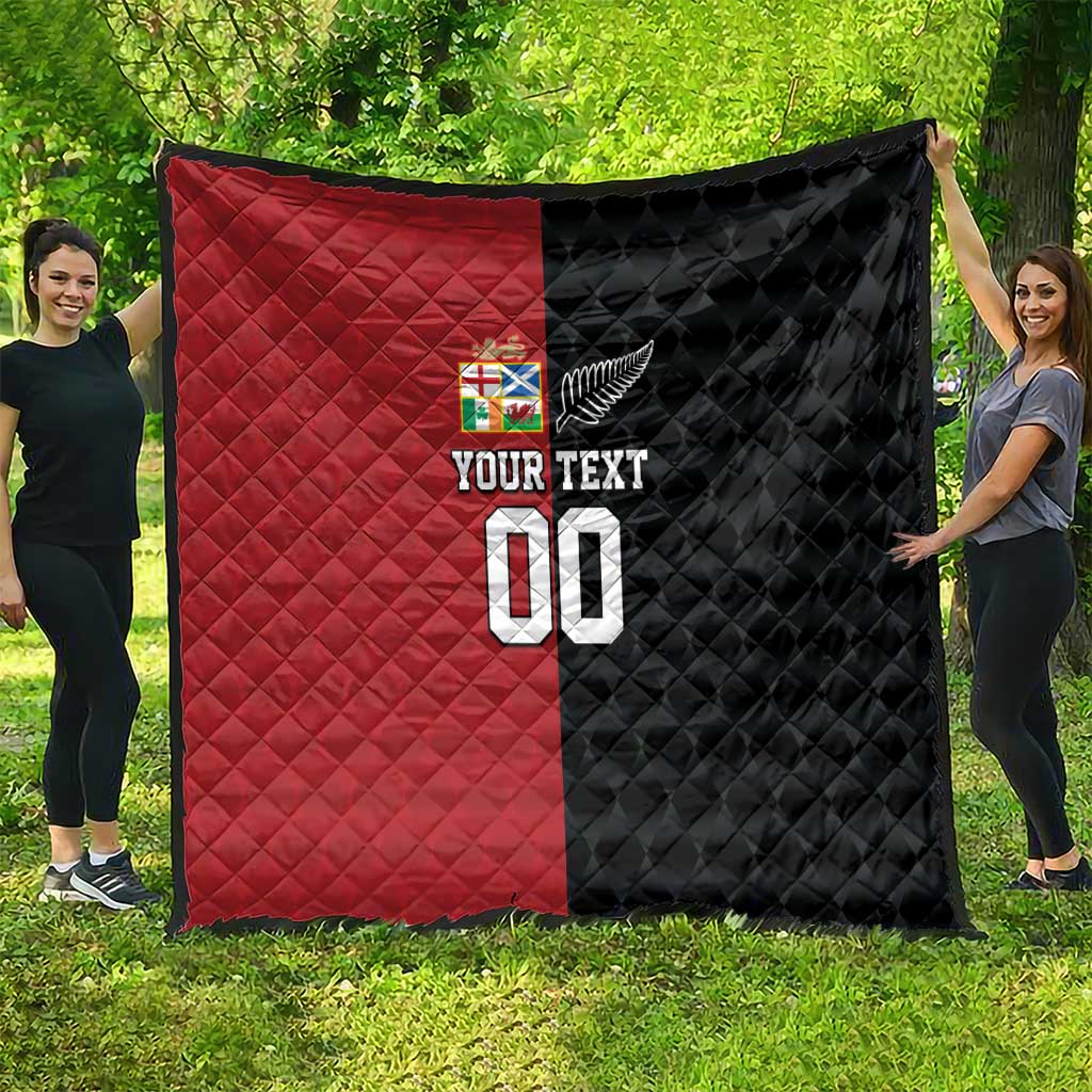 Custom British Lions New Zealand Quilt Sporty Style