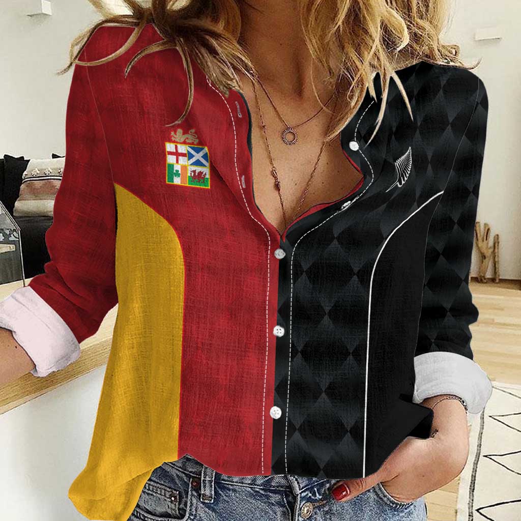 Custom British Lions New Zealand Women Casual Shirt Sporty Style