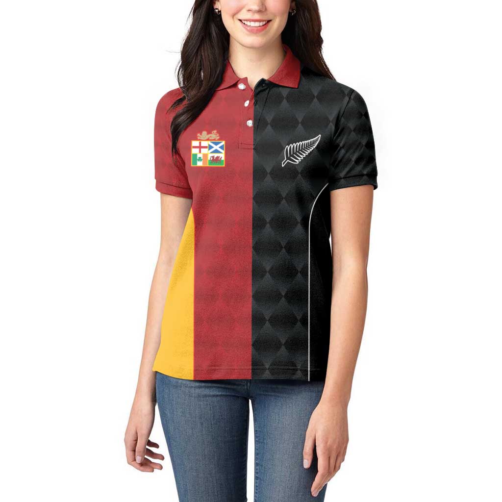 Custom British Lions New Zealand Women Polo Shirt Sporty Style