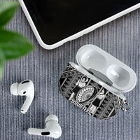 Fiji Custom Rugby National Heritage AirPods Case Black Traditional Masi Inspired
