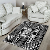 Fiji Custom Rugby National Heritage Area Rug Black Traditional Masi Inspired