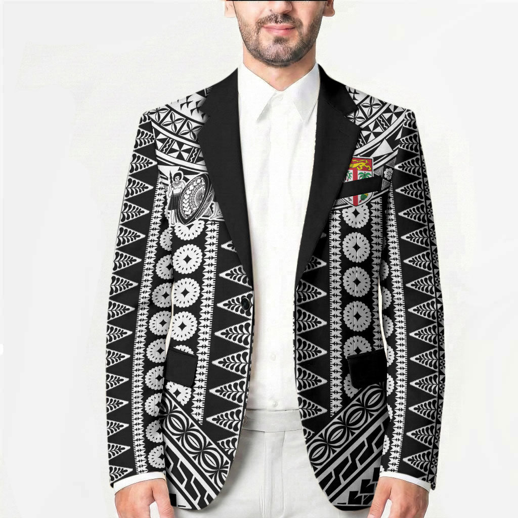 Fiji Custom Rugby National Heritage Blazer Black Traditional Masi Inspired