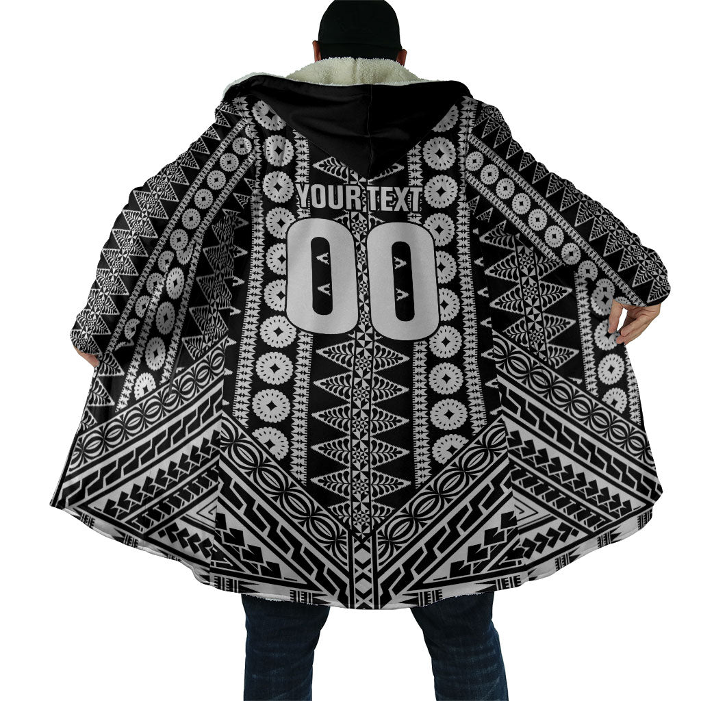 Fiji Custom Rugby National Heritage Cloak Black Traditional Masi Inspired