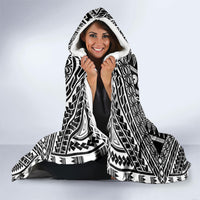 Fiji Custom Rugby National Heritage Hooded Blanket Black Traditional Masi Inspired