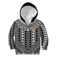 Fiji Custom Rugby National Heritage Kid Hoodie Black Traditional Masi Inspired