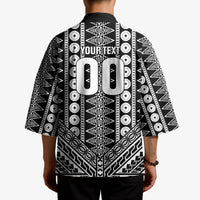 Fiji Custom Rugby National Heritage Kimono Black Traditional Masi Inspired