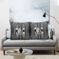 Fiji Custom Rugby National Heritage Pillow Cover Black Traditional Masi Inspired