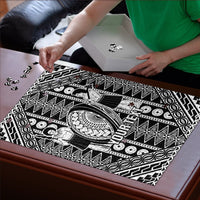 Fiji Custom Rugby National Heritage Puzzle Black Traditional Masi Inspired