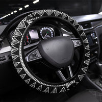 Fiji Rugby National Heritage Steering Wheel Cover Black Traditional Masi Inspired